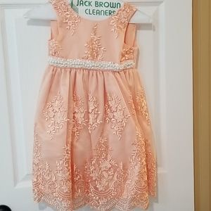 Girls peach formal dress
